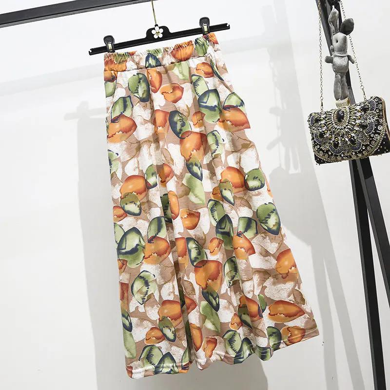 WTEMPO Женские весенние свободные юбки трапециевидной формы в этническом стиле с высокой талией, летние хлопковые плиссированные юбки большого размера с принтом