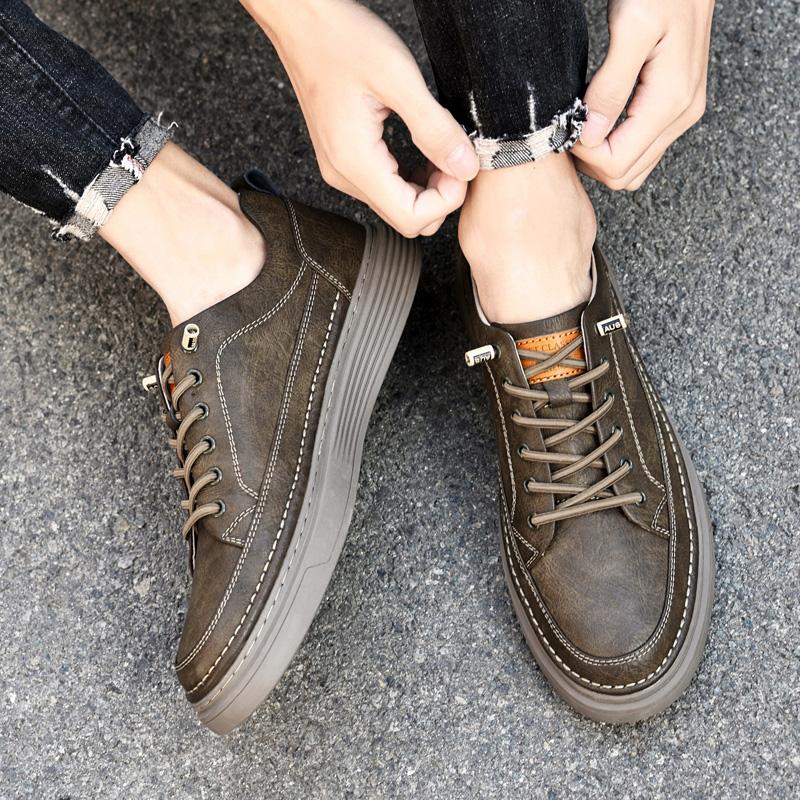 Men Casual Shoes Leather Fashion Men Sneakers Breathable Mens Shoes Comfortable Casual Shoes Moccasins Men Flats Shoes
