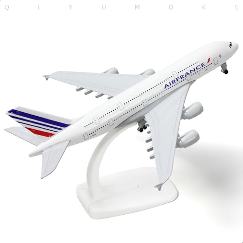 QIYUMOKE A380 Франция 1/300 Металлическая литая модель самолета - A380 Sky Jumbo Модель самолета A380 со стойкой (Длина 7,5 дюйма) для подарка любителю авиации или Di