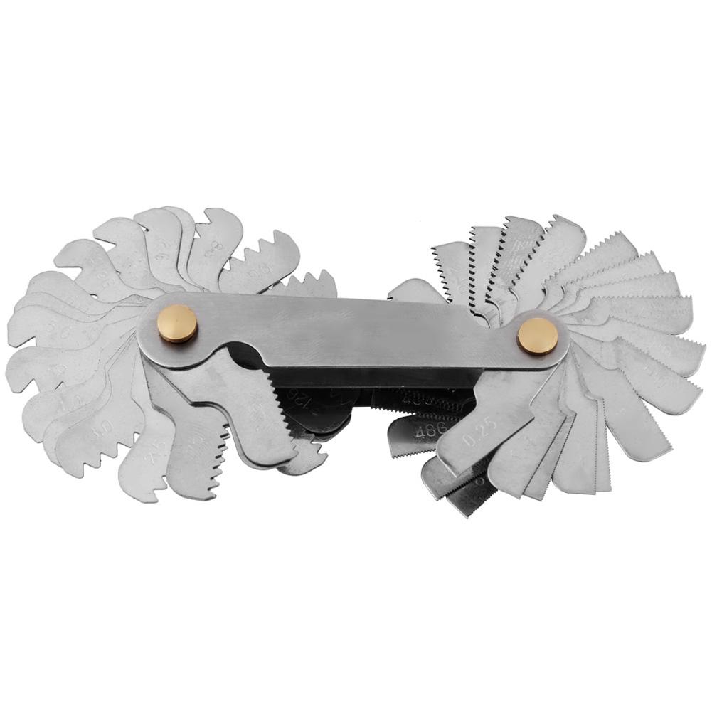 1 шт. Измеритель шага резьбы винта из 52 пластин, 2 шт. 60 градусов + 1 шт. 55 градусов, набор инструментов для центрирования