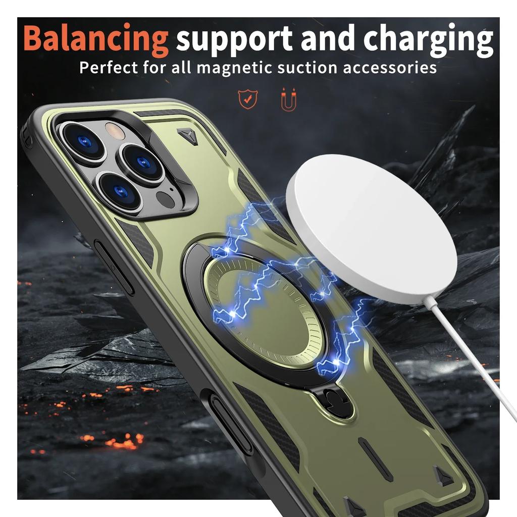 Противоударный чехол Military Armor для iPhone 11 12 13 14 15 Plus 16 Pro Max с вращающимся на 360° кольцом-держателем, ТПУ рамкой и пластиковой крышкой для телефона