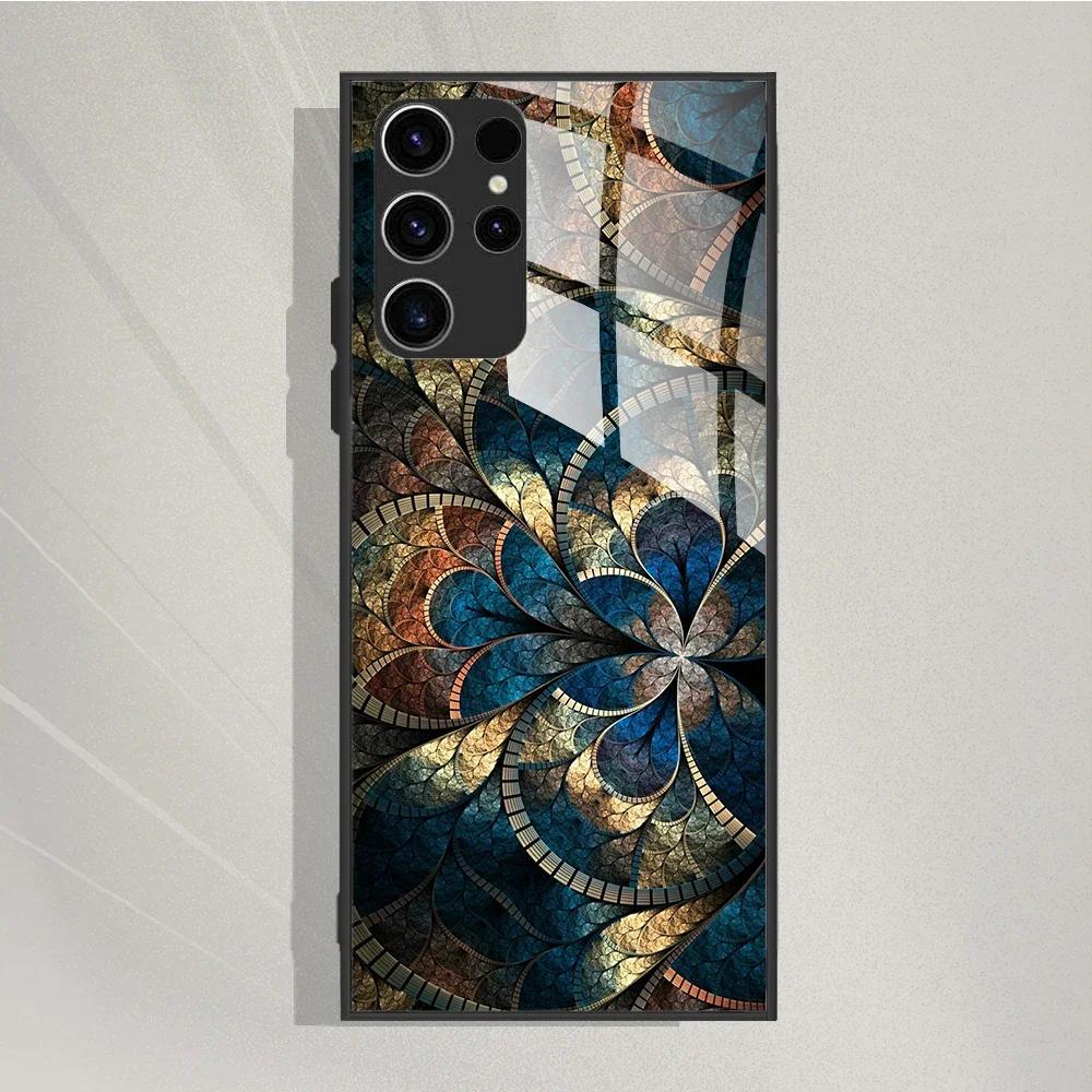 Для Samsung Galaxy S24 Ultra Чехол Жесткая Задняя Крышка из Закаленного Стекла Чехлы для Телефона Для Samsung S24 Plus Galaxy S 24 S24+ Мягкие Fundas