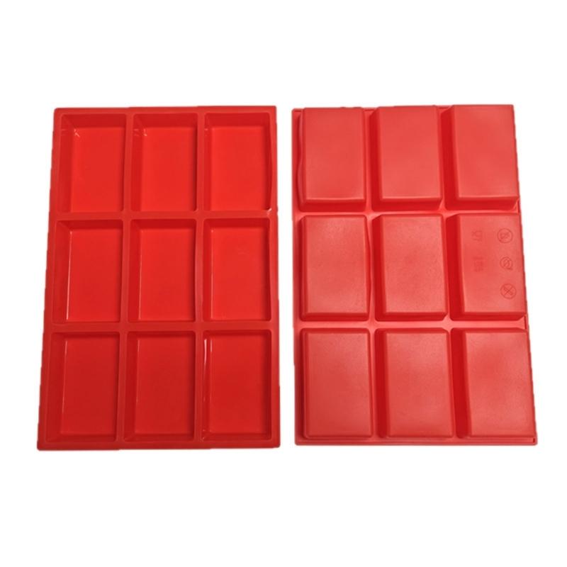 9 Cavity Rectangular Silicone Cake Molds for Baking Enthusiasts Space Saving Design Easy Releases Perfect Dessert
