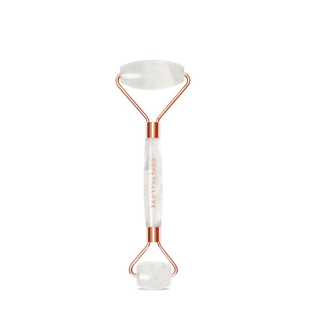 CRYSTALLOVE Facial Roller Made of Clear Quartz - Masażer do twarzy z kryształu górskiego