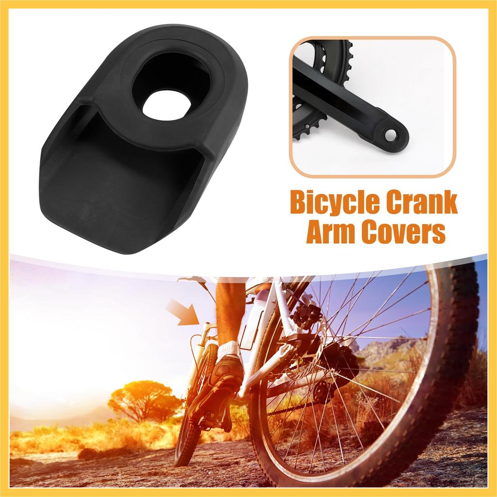 BULLSPANN Soft Plastic Bicycle Cycling Crank Boot Protector Mountain Bike Sleeve Crank Arm Cover Protection Black 2pcs