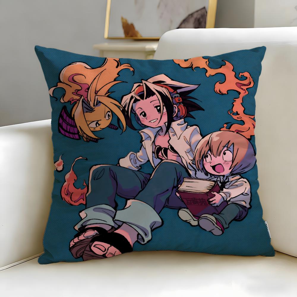 anime Shaman King Cushion Cover Soft EasyWash Pillow Case Versatile for Couch Bed Travel and Office