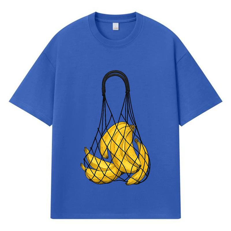 2026 Графическая футболка с принтом банана Y2k Харадзюку Уличная одежда 100% хлопок Повседневная футболка оверсайз летняя мужская футболка