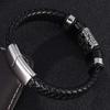 New Design Bracelet Personality Gift For Men Genuine Leather Bracelet Bangle Stainless Steel Charm Bangle