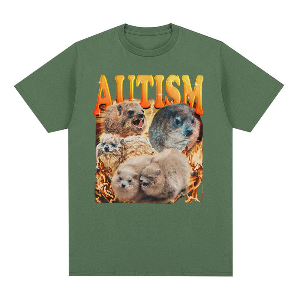 2025 Funny Tee Autism Unhinged Funny Rock Hyrax Meme Graphic Tshirts Cotton Clothing New Style Fashion Tshirt Hot Sale Clothing