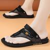 Fashion Men's Sandals Wholesale Summer Soft Soled Anti Slip Beach Shoes New Flip-flops Casual Outwear Sandals Leather Slippers Trendy