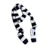 Women Long Scarf Retro Style Striped Color Block Thickened Imitation Mink Fur Warm Thin Scarf Fashion Accessory