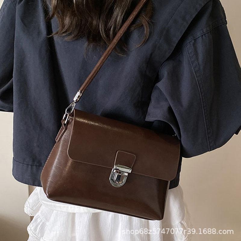 Premium Temperament Light Luxury Korean Version Briefcase New Versatile Commuting Simple Solid Color Shoulder Messenger Bag Women