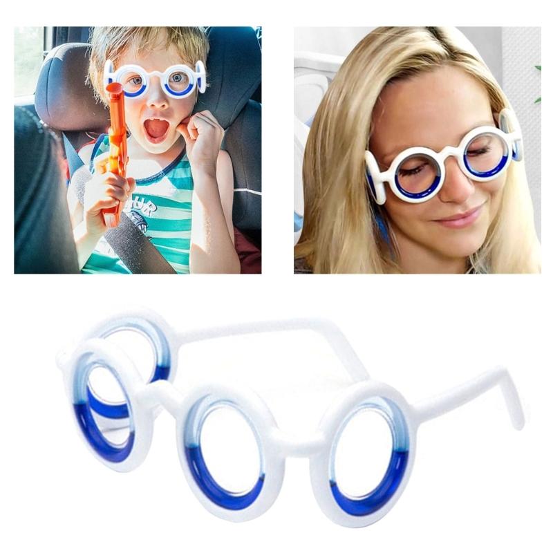 Motion Sickness Glasses for Adult and Children No Lens Lightweight and Portable Glasses for Outdoor Travel Car Trip