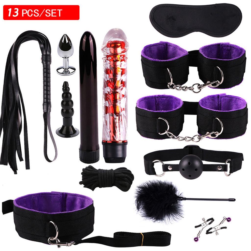 Пробки для сосков Анальный вибратор Наручники Маска Вибрационный набор