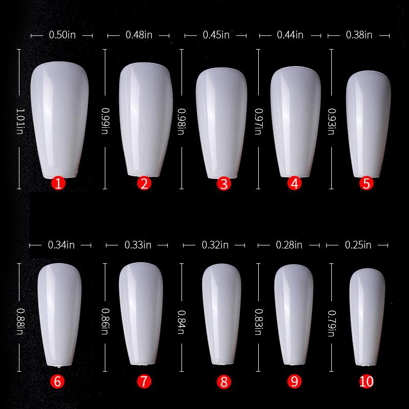 500 шт./пакет, система наращивания гелевых ногтей, полное покрытие, скульптурные прозрачные шпильки, гроб, накладные ногти