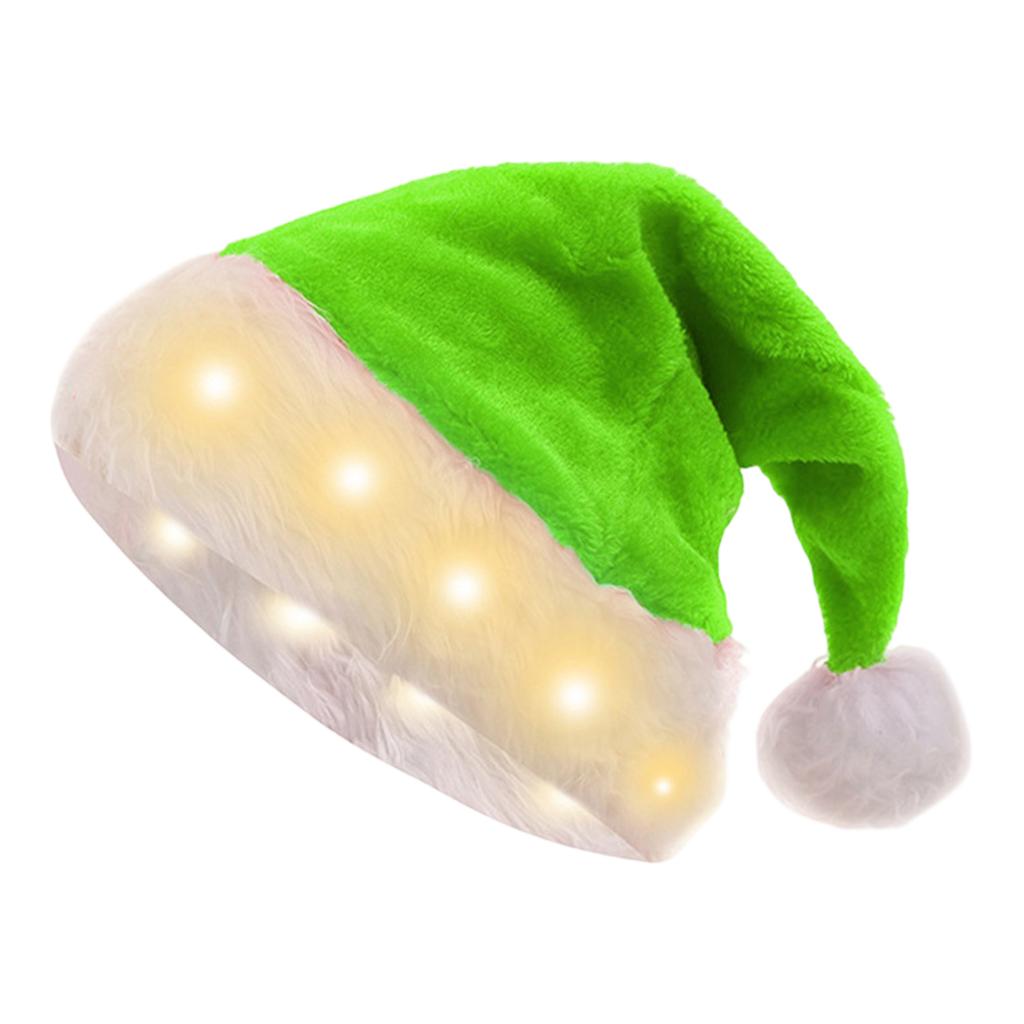 Christmas Decoration Plush Light Up Led Santa Hat Santa Hat Christmas Supplies