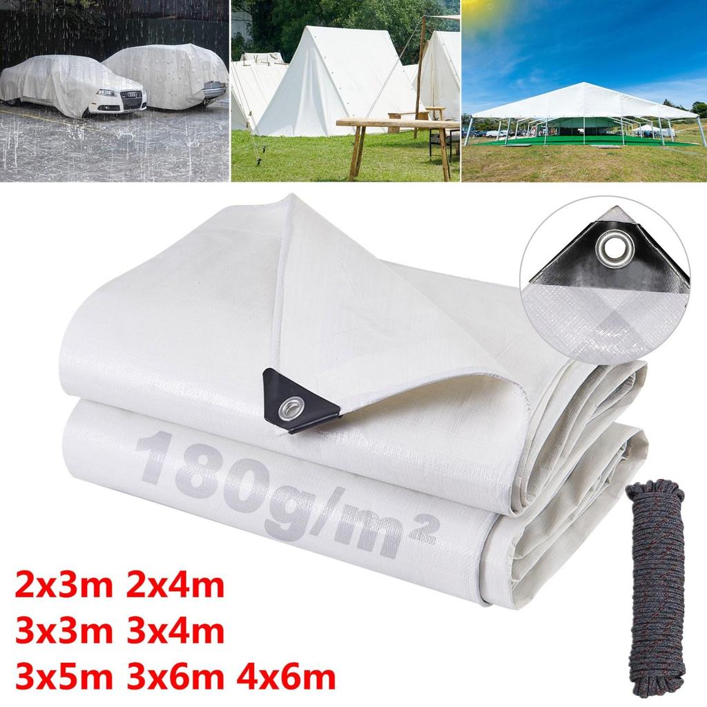 Прочный поли брезент, белый водонепроницаемый брезентовый чехол с люверсами, устойчивый к УФ-излучению, разрывам и выцветанию для палатки у открытого бассейна