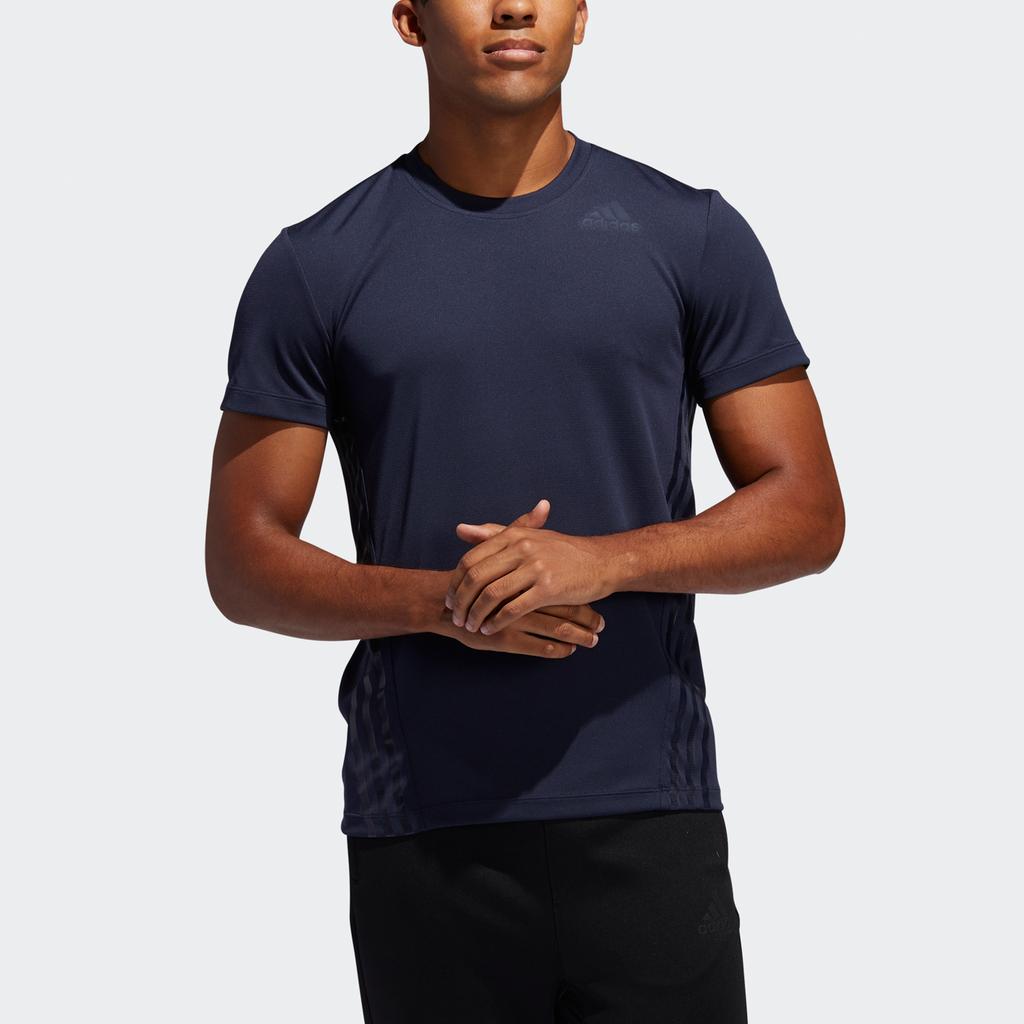 adidas Футболка Aero 3s Tee Training Logo Sport с круглым вырезом и коротким рукавом, мужские топы Legend-Ink-Blue FJ6126