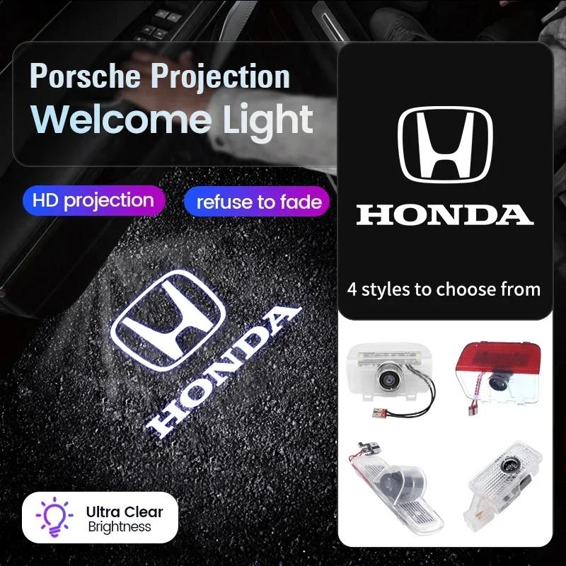 For Honda Civic Accord Odyssey Crosstour CR-Z Elysion Spirior Insight UR-V Car Door Projector Lamps LED Welcome Shadow Lights