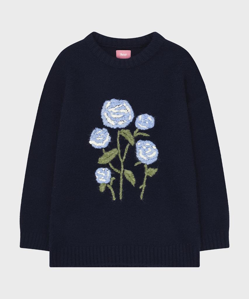 SINOON Rose Garden Pullover Knit (Navy)