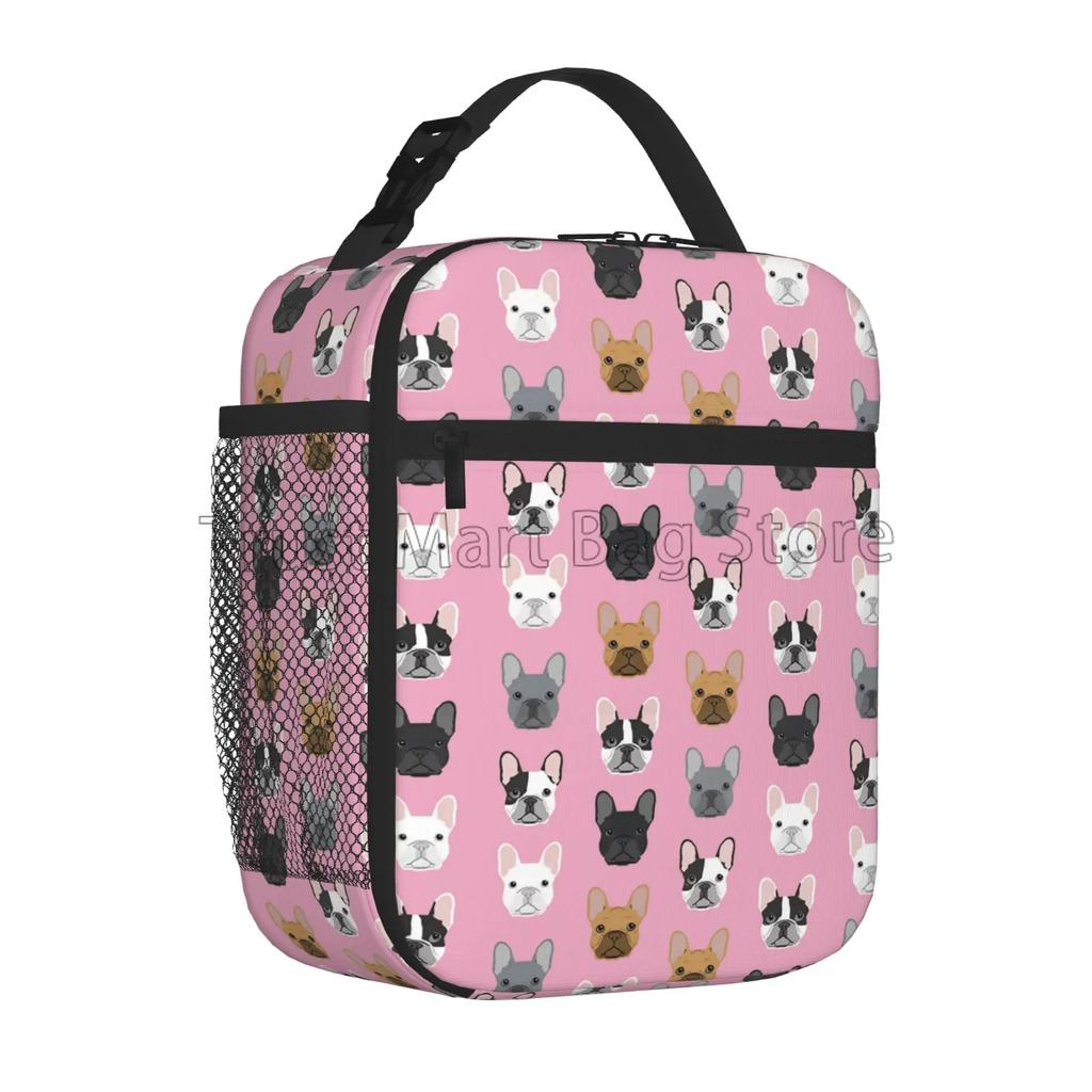 Французский бульдог щенок мордашка изолированный ланч-бокс для работы школы пикника многоразовый портативный термохолодильник ланч-бокс для женщин и детей