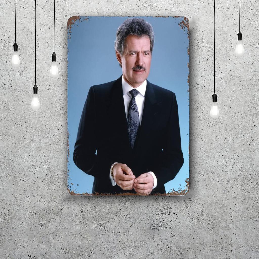 alex trebek Host Decor Poster Vintage Tin Sign Metal Sign Decorative Plaque for Pub Bar Man Cave Club Wall Decoration