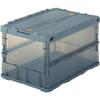 TRUSCO Thin Folding Container Skeleton Container Transparent Black 50L with Lock Lid Storage Case Storage Box TSK-C50B-BK