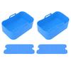 2 Sets Kitchen Fryer Silicone Basket and Mat Reusable Non Stick Rectangular Air Oven Accessories for Ninja DZ201 Foodi