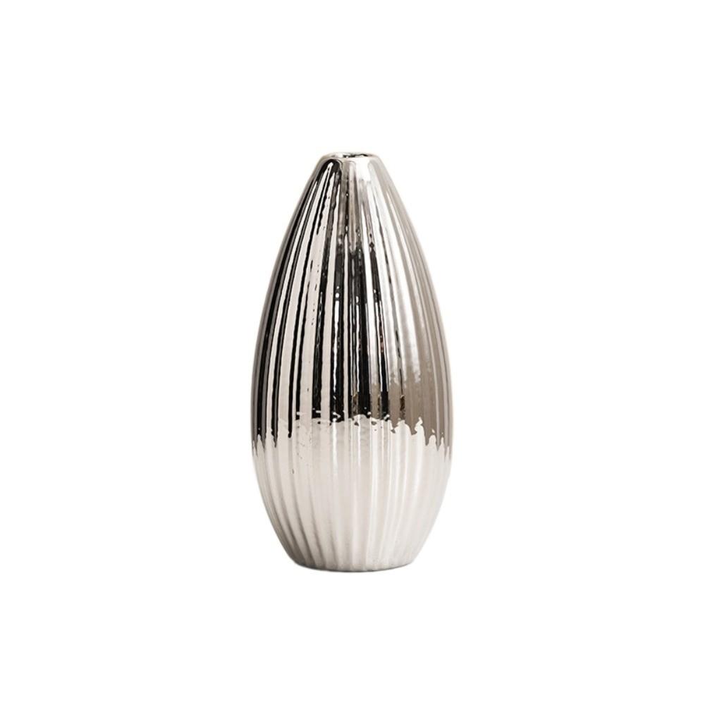 Decorative Flowerpot Floral Arrangement Tabletop Decor Ceramic Electroplated Vase Living Room
