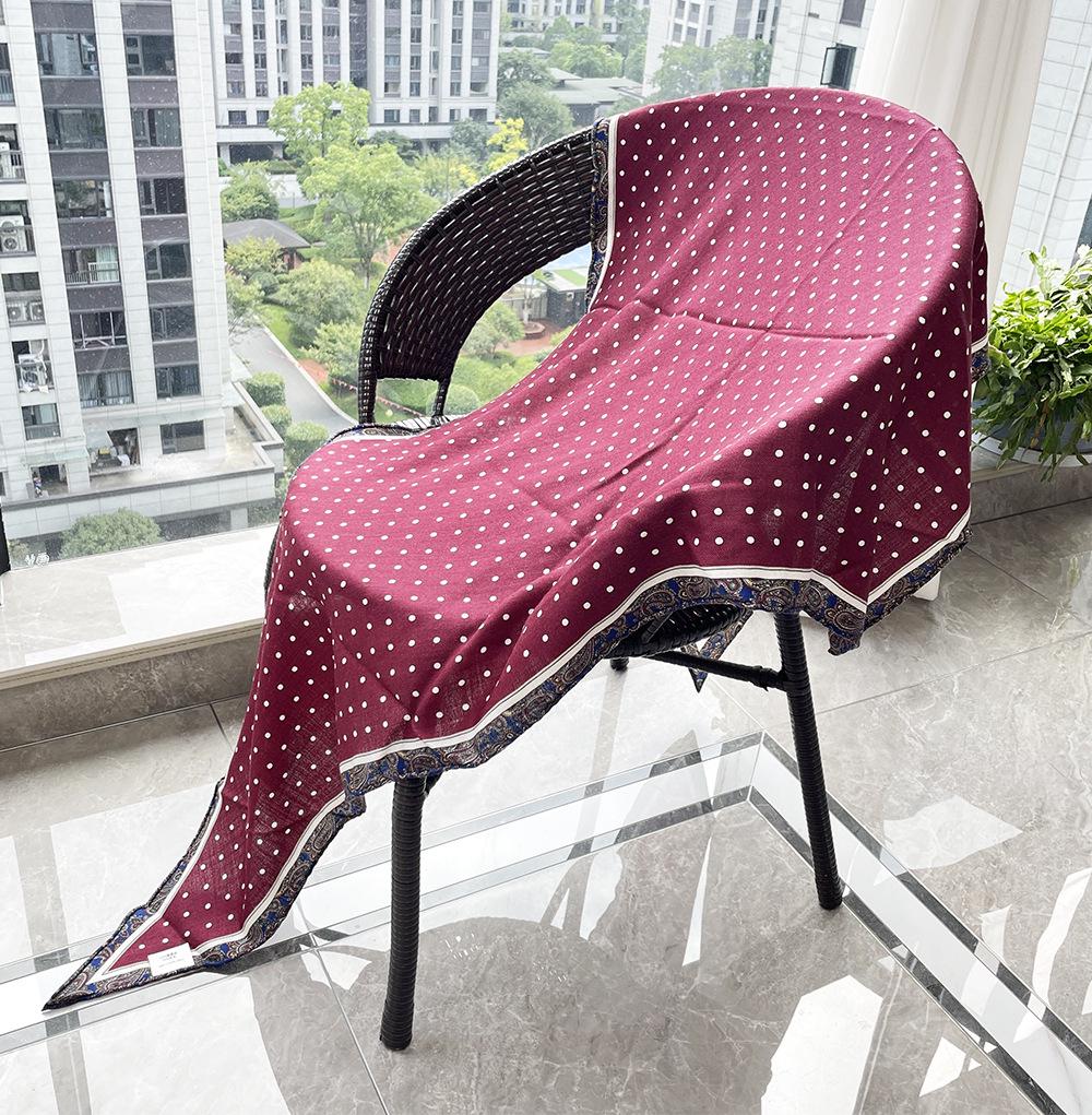 Silk Wool Triangle Scarf – Paris Sketch Design, High-End Mulberry Silk Shawl