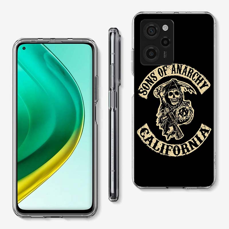 Чехол для телефона Сыны Анархии Для Xiaomi Poco F7 Ultra X7 X5 X6 F6 Pro M5S M6 X3 X4 Mi 15 14 12T 11T 10T F5 F3 M4 Pro 11 Lite