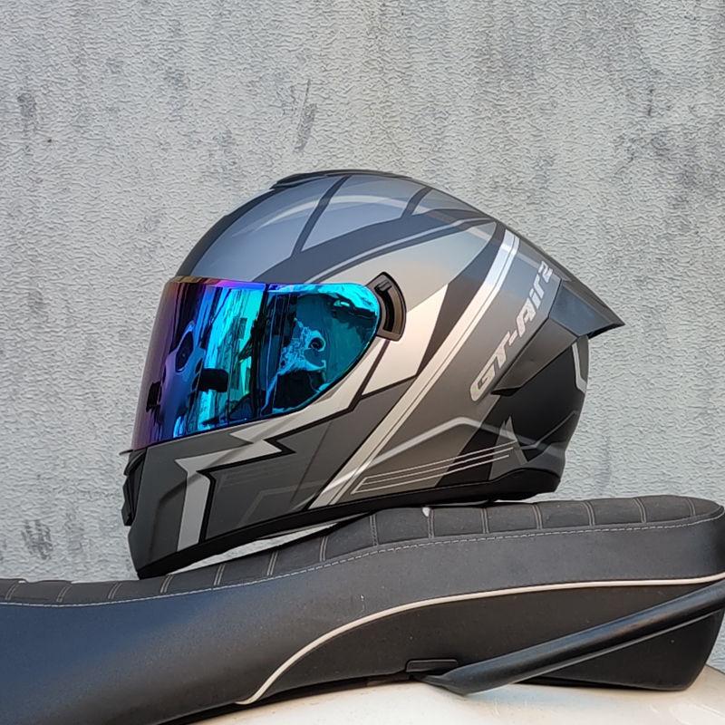 Мотоциклетный шлем для мужчин и женщин, спортивный автомобильный шлем с двойными линзами, новый национальный стандарт, четыре сезона, персонализированный Bluetooth