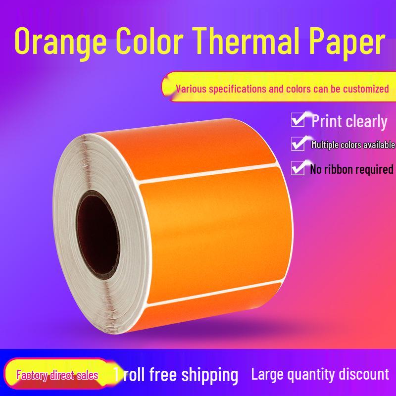 Waterproof Colored Thermal Paper Labels: Red, Yellow, Kraft for Barcode Printing