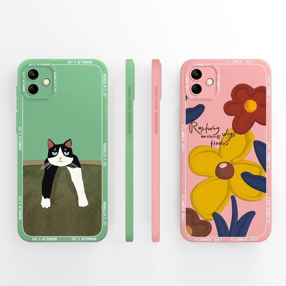 Для Samsung Galaxy A04 A04E M04 M 04 чехол для телефона Роскошный модный мягкий жидкий силикон квадратный протектор экрана сумка для телефона матовый для Samsung бампер