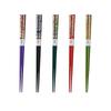 Marujyu Lacquered Chopsticks with Floral Dry Set of and Greenish Made In Product Number 742874 Lacquer, 5, Purple, Black, Green, Red, Brown, 22.5cm,