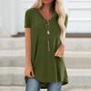 Женская модная длинная футболка-блузка большого размера с V-образным вырезом и принтом Ramidos, с короткими рукавами