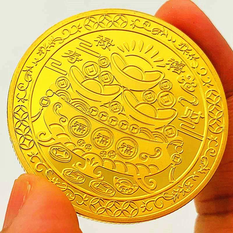 2023 Chinese Zodiac: Lucky Rabbit, Lucky Rabbit, Animal Coin, Rabbit Commemorative Medal, Year of the Birth, Painted Craft Coin