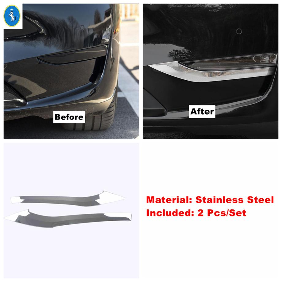 Front Rear Fog Lights Tail Eyelid Eyebrow Back Bottom Bumper Panel Cover Trim For Tesla Model Y - 2024 Exterior Accessories