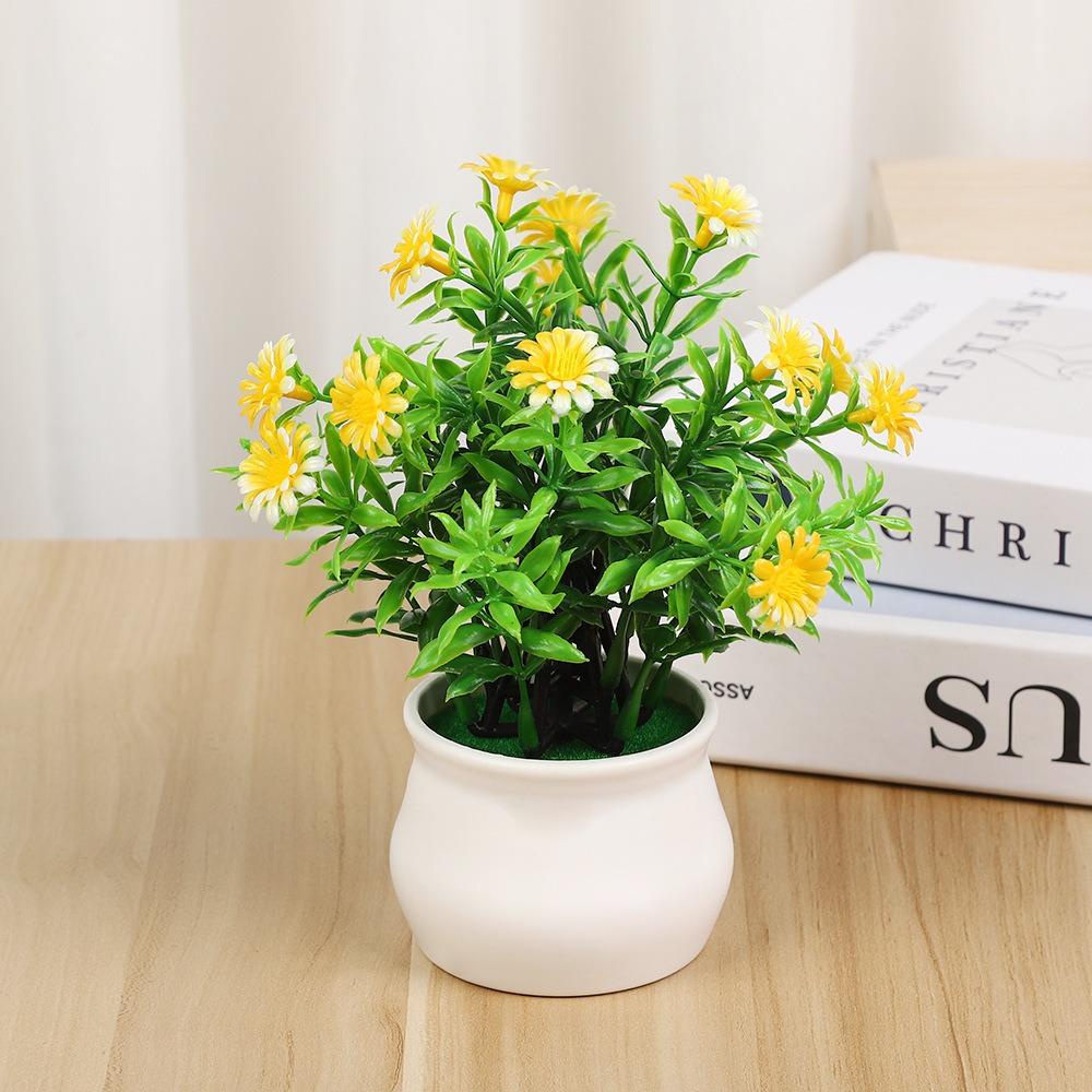 18*22cm Simulation Plant Flowers Plastic Fake Flower Potted Fence Flower Set Home Decor