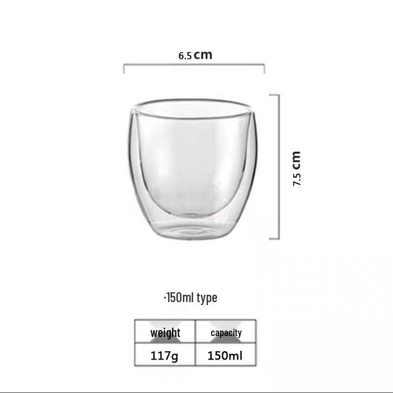 High Borosilicate Double-Walled Insulating Egg-Shaped Glass Cup for Coffee and Water