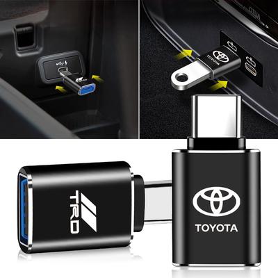 Автомобильный USB Type C Кабель Конвертер Адаптер для Зарядки Автоаксессуары для Toyota TRD GR Chr Corolla Yaris Rav4 E150 E120 Land Cruiser 200
