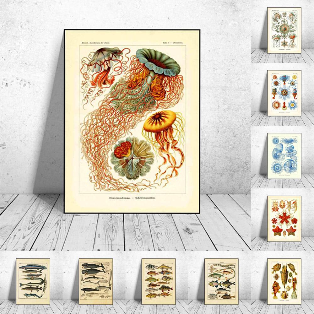 Nordic RETRO art холст картина постер Marine Bioscience кухня гостиная коридор настенная живопись украшение дома фреска без рамки