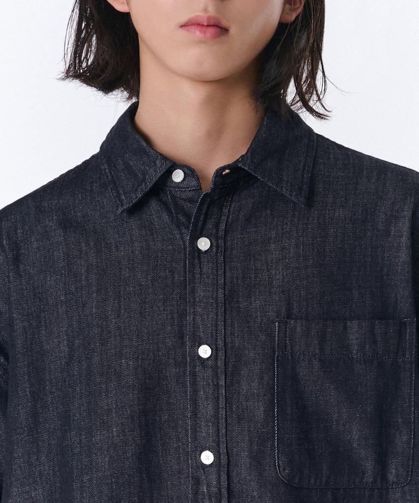 MUSINSA STANDARD Oversized Short Sleeve Denim Shirt [Deep Indigo]