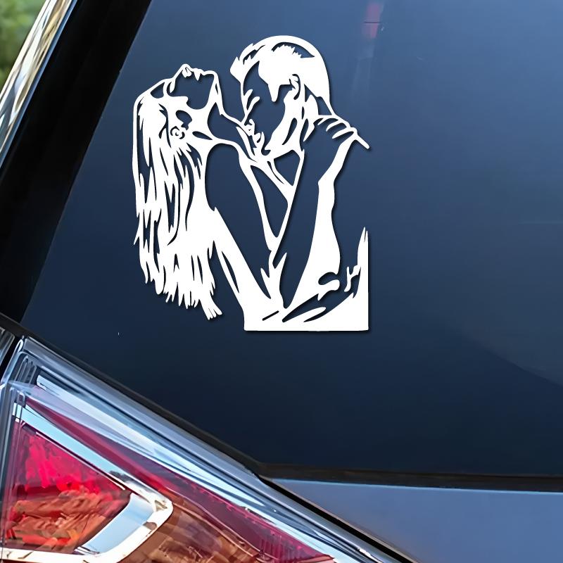 Романтический силуэт поцелуя, поцелуй в полночь, импортная работа из ПВХ, изображающая целующуюся пару, подходит для наклеек на День святого Валентина