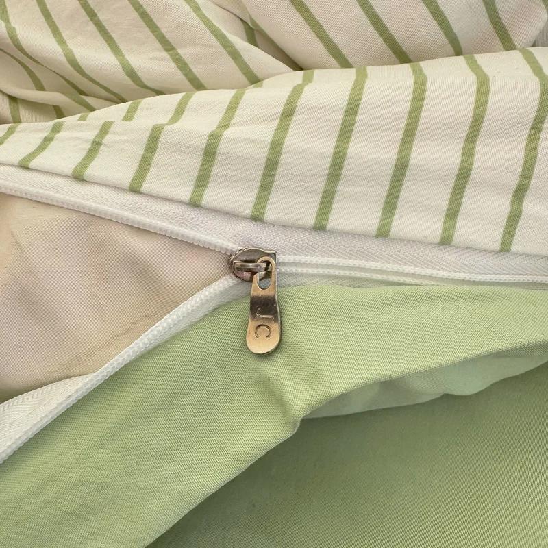 Pure Cotton Home Textile Striped Bedding Set Simple Soft Duvet Cover Sheet Pillowcase Ins Style Bed Linens Queen King Size