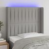VidaXL LED Headboard Bedroom Furniture Single Bed Accessory Headboard Bed Frame Interior Light Grey 3124260