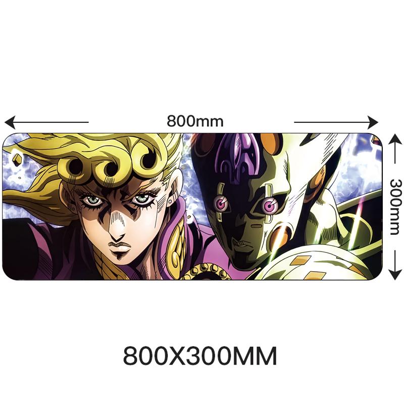 Большой игровой коврик для мыши 80x30 см с запирающимся краем, аниме, компьютерный резиновый коврик для мыши для JOJO Bizarre Adventure, 31,49 "x 11,81"
