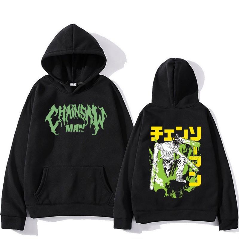 Denji Chainsaw Man Anime Hoodie Unisex Oversized Fleece Lined Pullover Sweatshirt Teens Winter Casual Wear