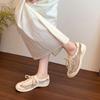 Flat Ballet Mesh Single Shoes Summer New Round Toe Spliced Front Lace-Up Lightweight Versatile Breathable Sneakers