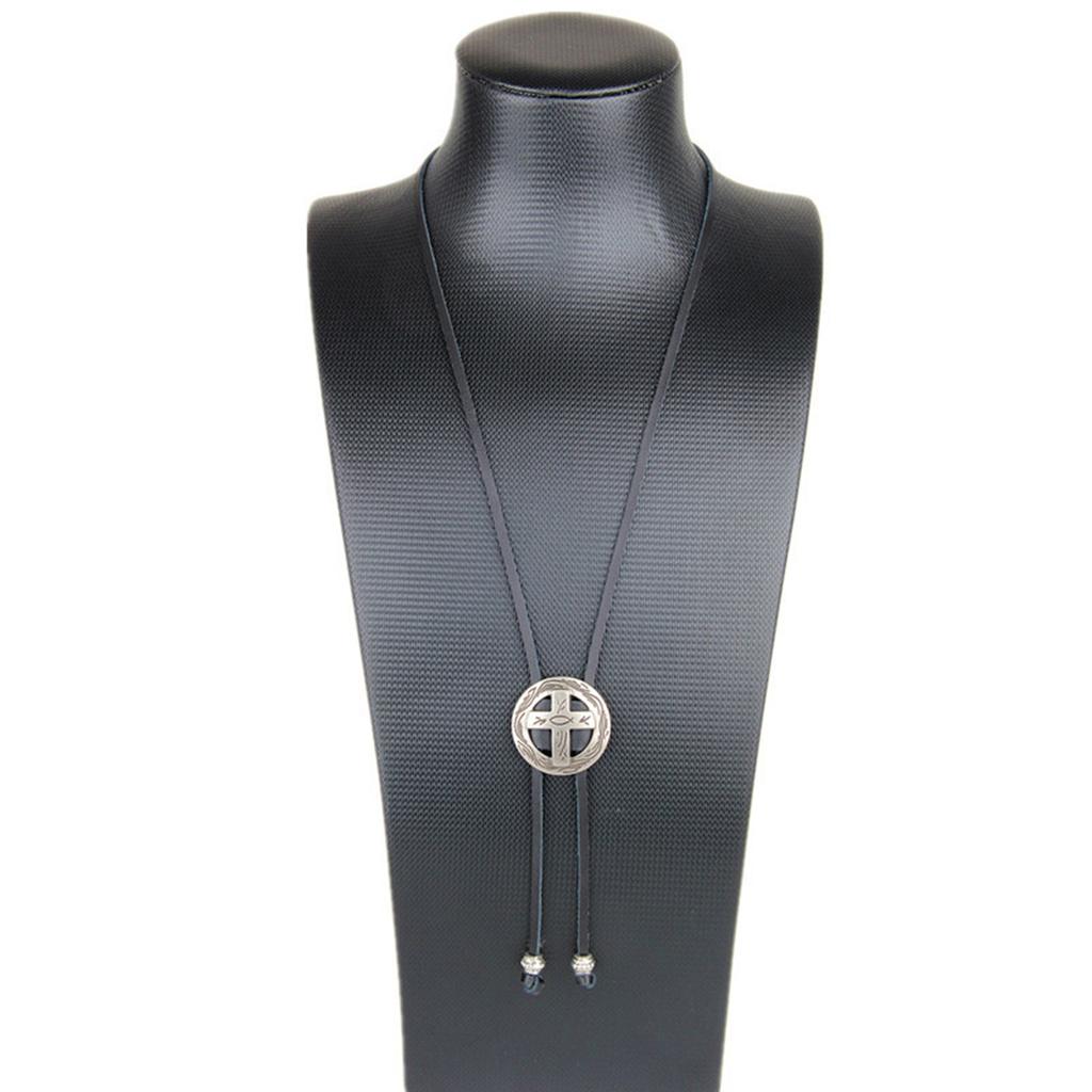 Винтажный западный ковбойский галстук-боло с подвеской-крестом, галстук, панк-ожерелье, аксессуар для костюма, американский галстук-боло, западный